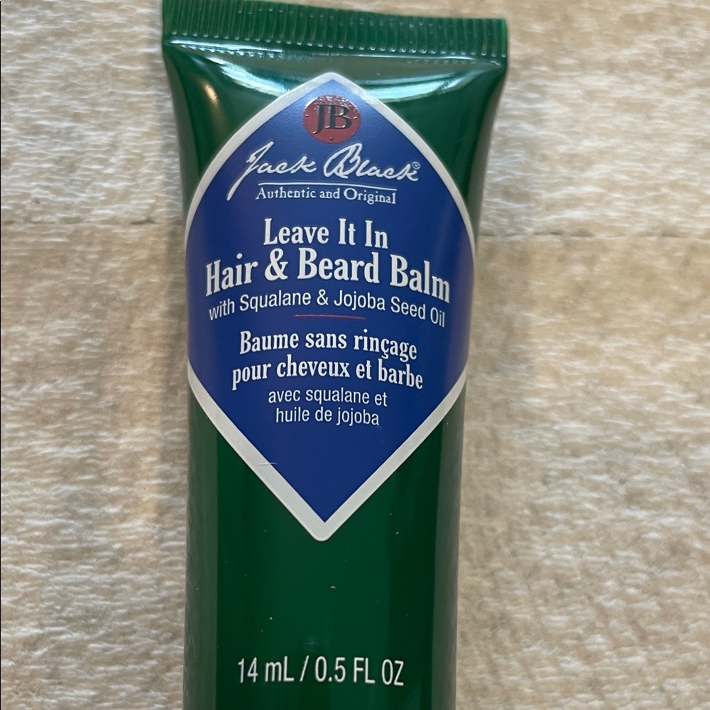 Jack Black mini Leave In Hair & Beard Balm squalane jojoba oil 0.5 oz
